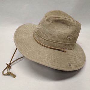 Women's Aussie Distressed Outback Hat w/Chin Strap